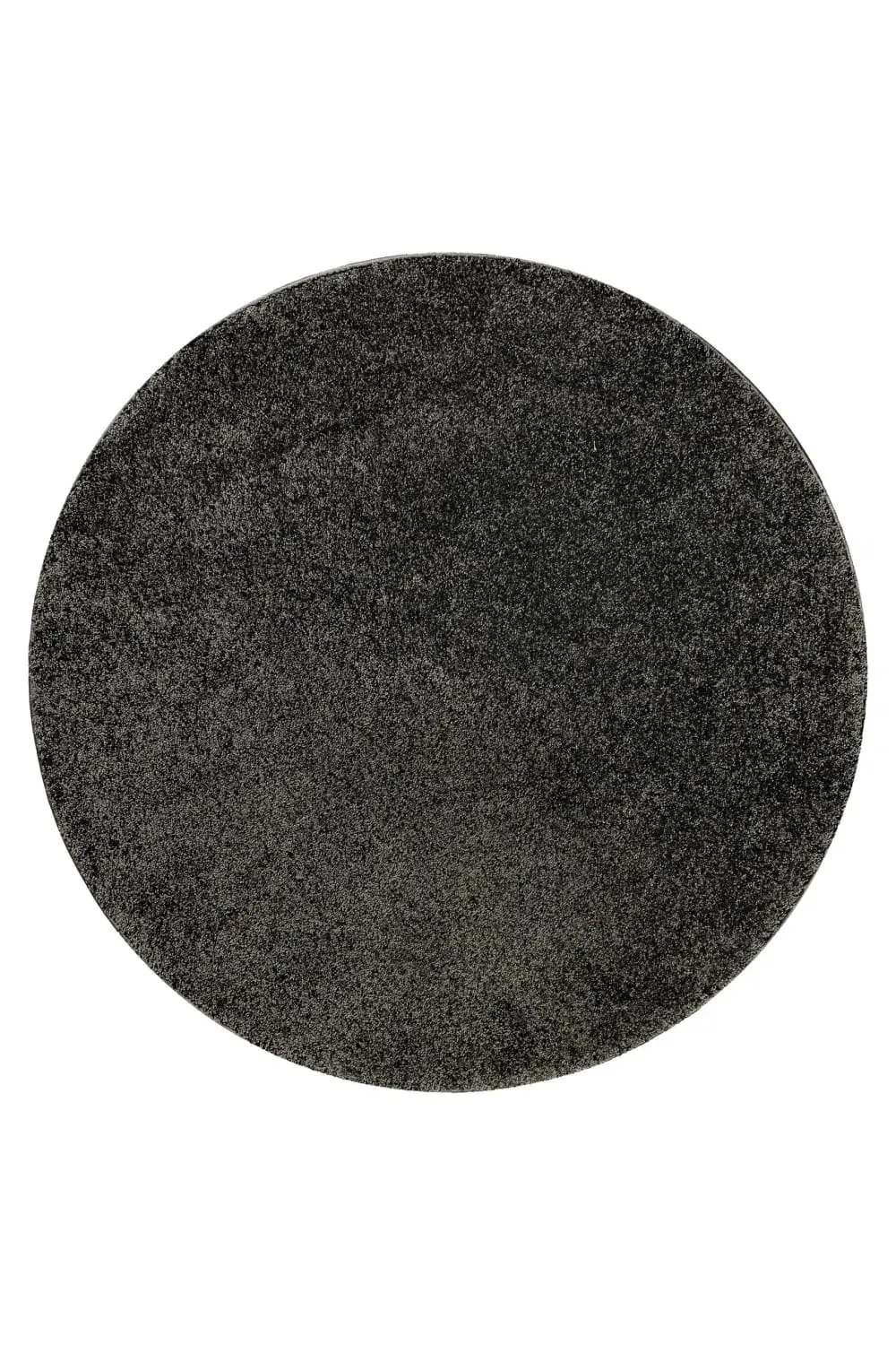 Tapis rond uni poils ras anthracite belle densité Ø 120