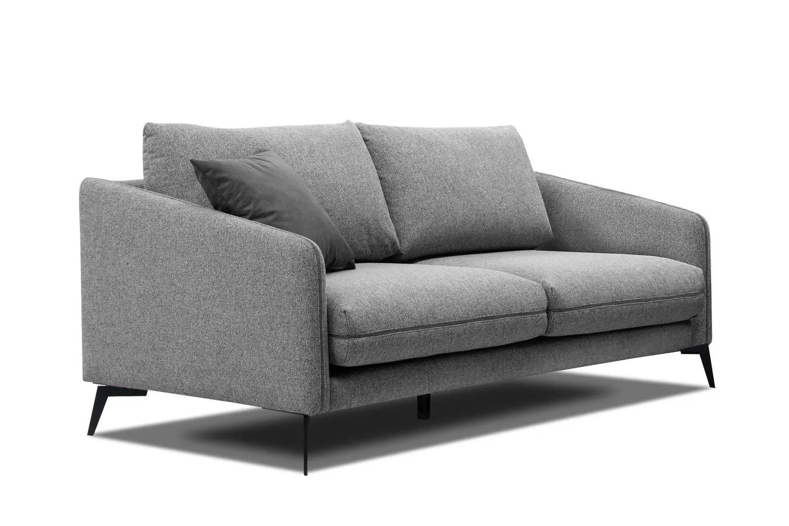 Canapé droit 3 places tissu gris