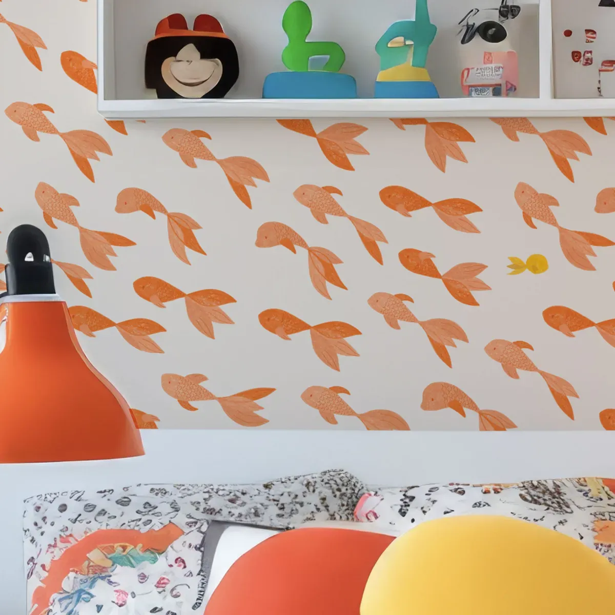 Papier peint panoramique nage droit devant toi orange 150x250cm