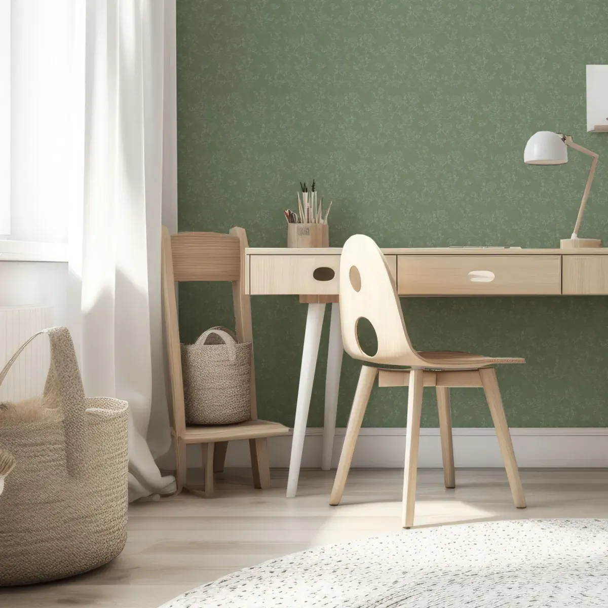 Papier peint panoramique pivoines vert 375x250cm