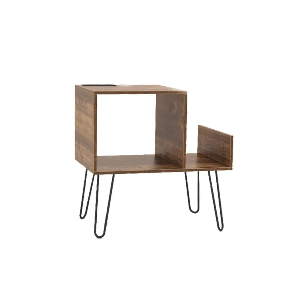 Meuble platine avec station de charge brun rustique 66*45*65cm