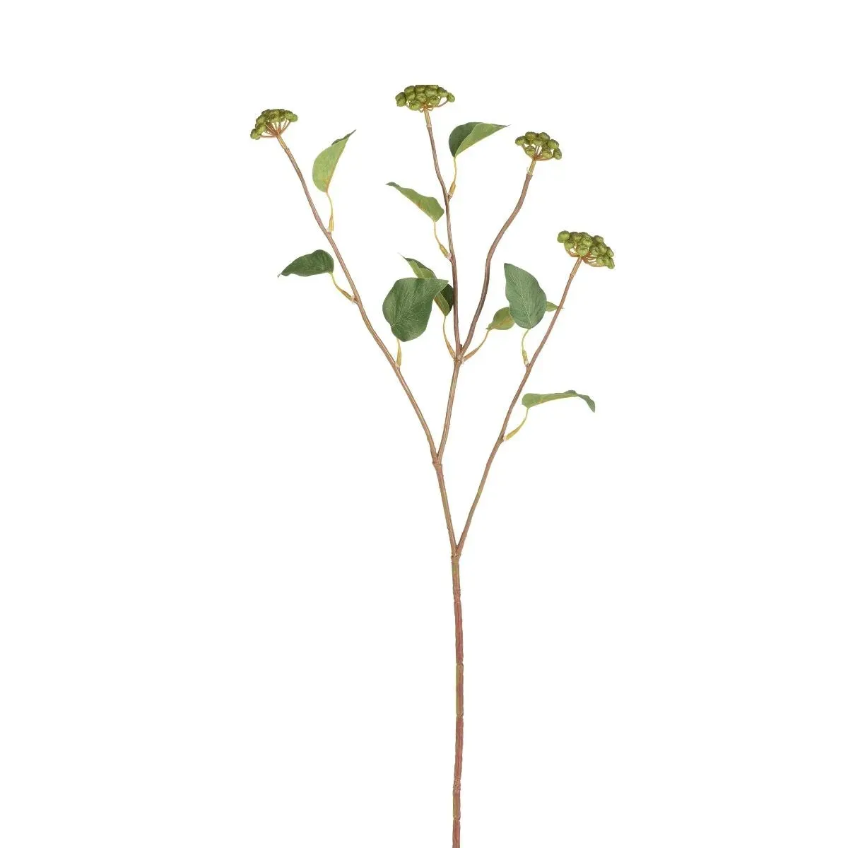 Branche de baies avec feuilles artificielles vert clair H73