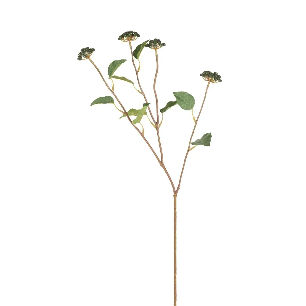 Branche de baies avec feuilles artificielle vert foncé H73
