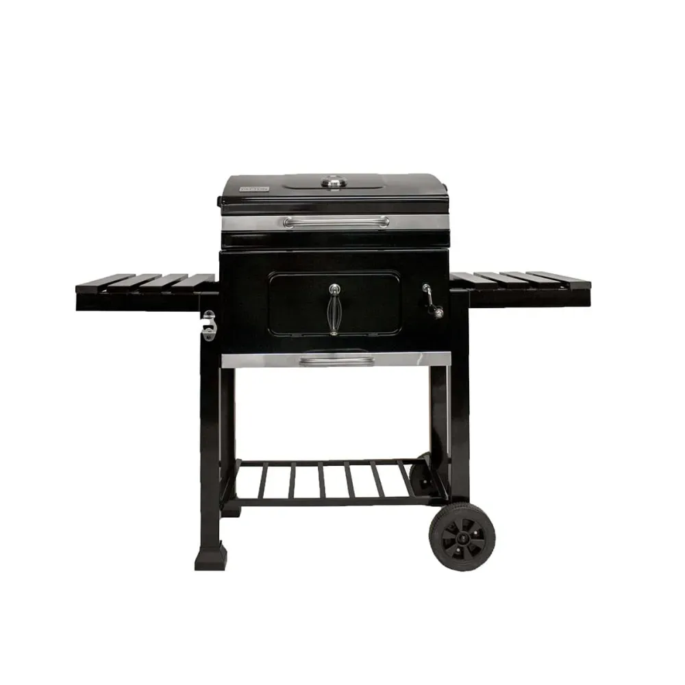 Barbecue à charbon en acier émaillé noir, grille 55cm