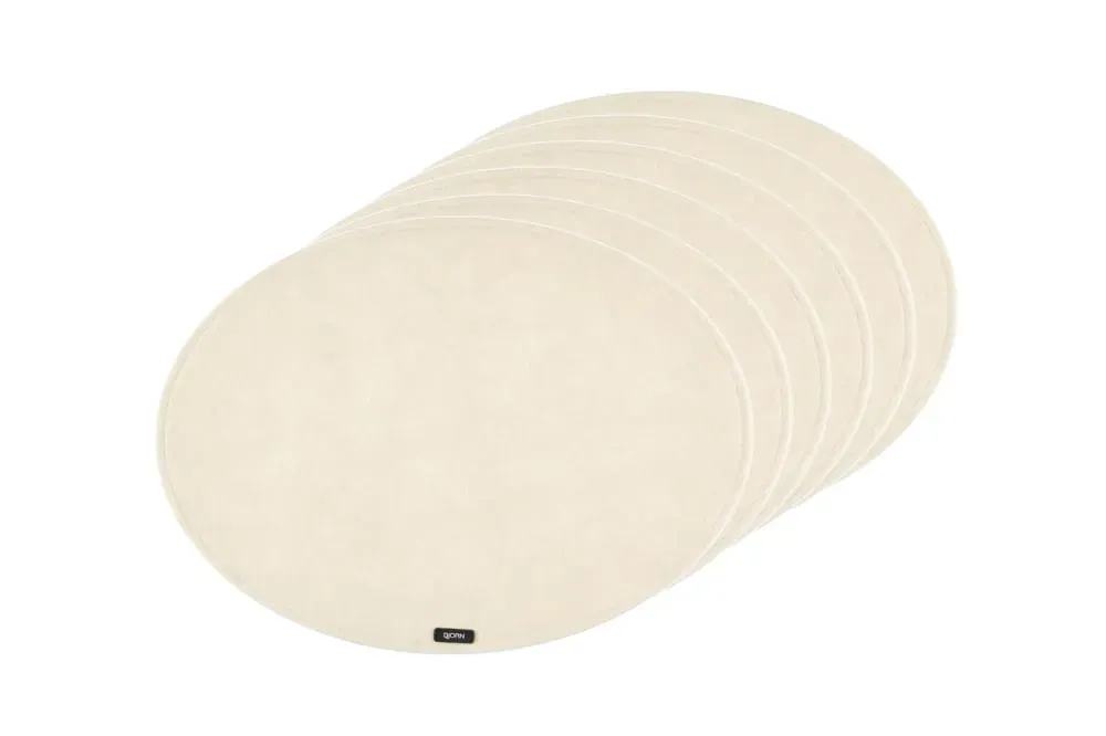 Ovaler Tischset - 6er-Set - Recycelter Filz in Beige