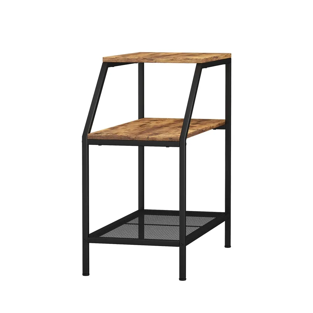 Table basse avec 2 compartiments ouverts Chêne rustique 30x61,5cm