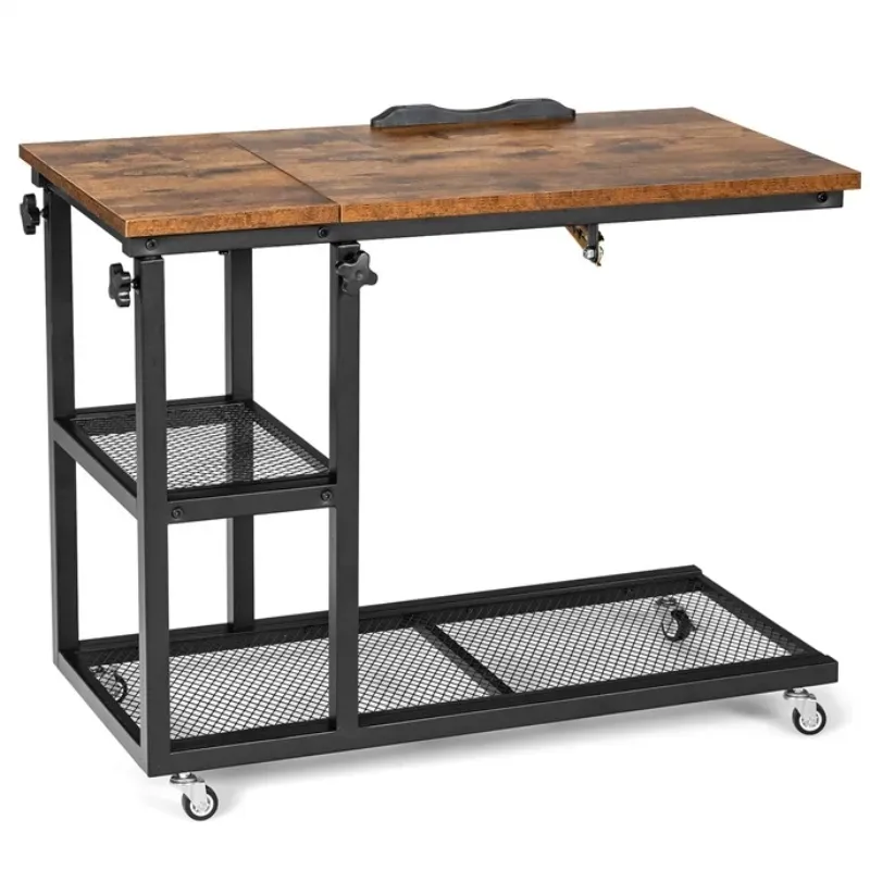 Table de chevet réglable marron 80*40*(64-95)cm