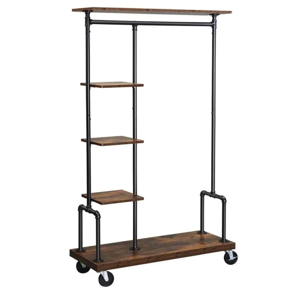 Portant à vêtements mobile métal marron 103.5 x 40 x 174.5 cm