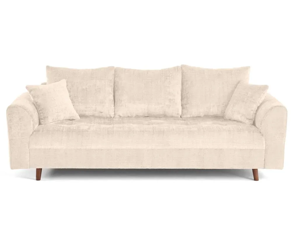 Canapé 3 places en velours texturé beige