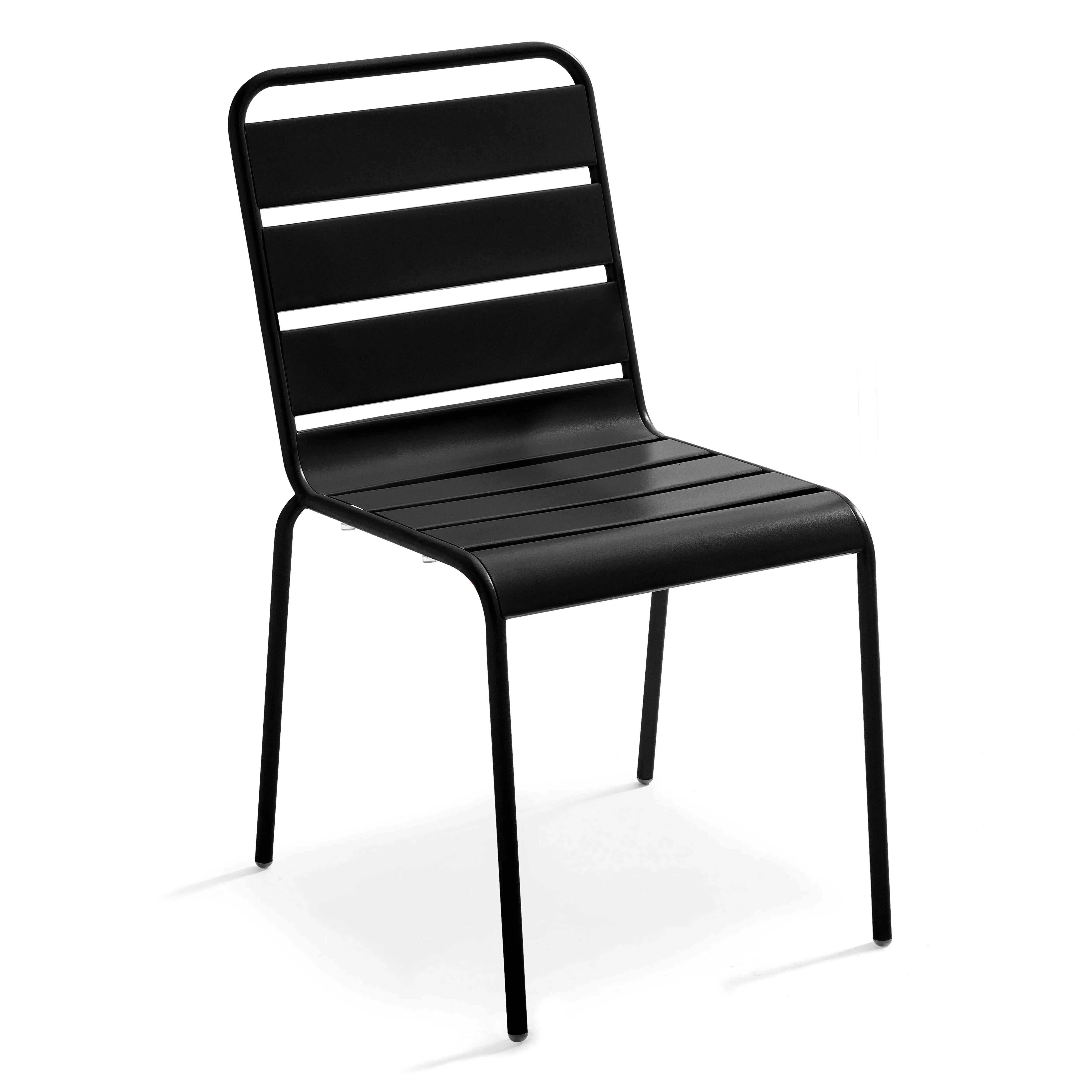 Chaise de jardin en métal noir