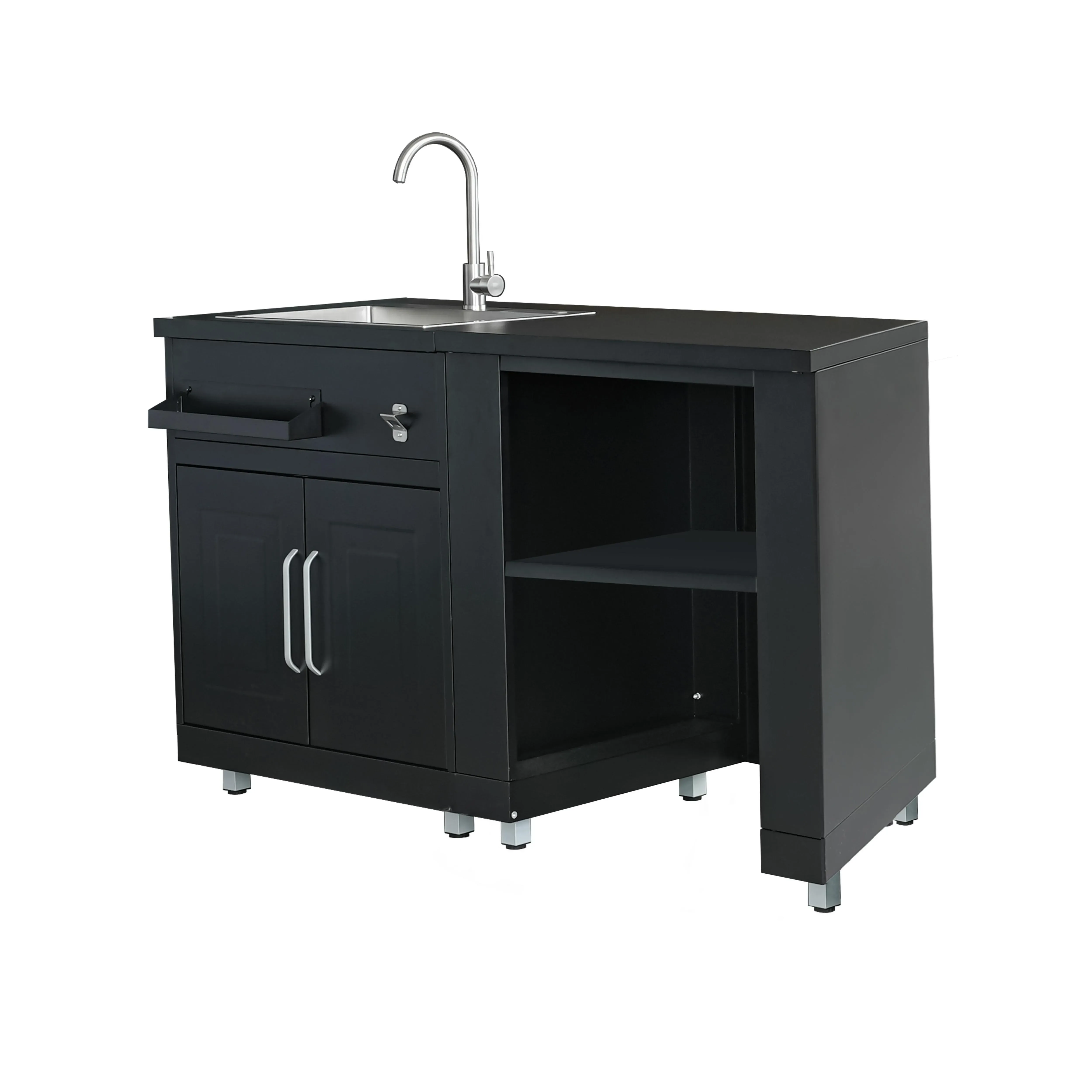 Cuisine d'extérieur 2 éléments avec évier noir