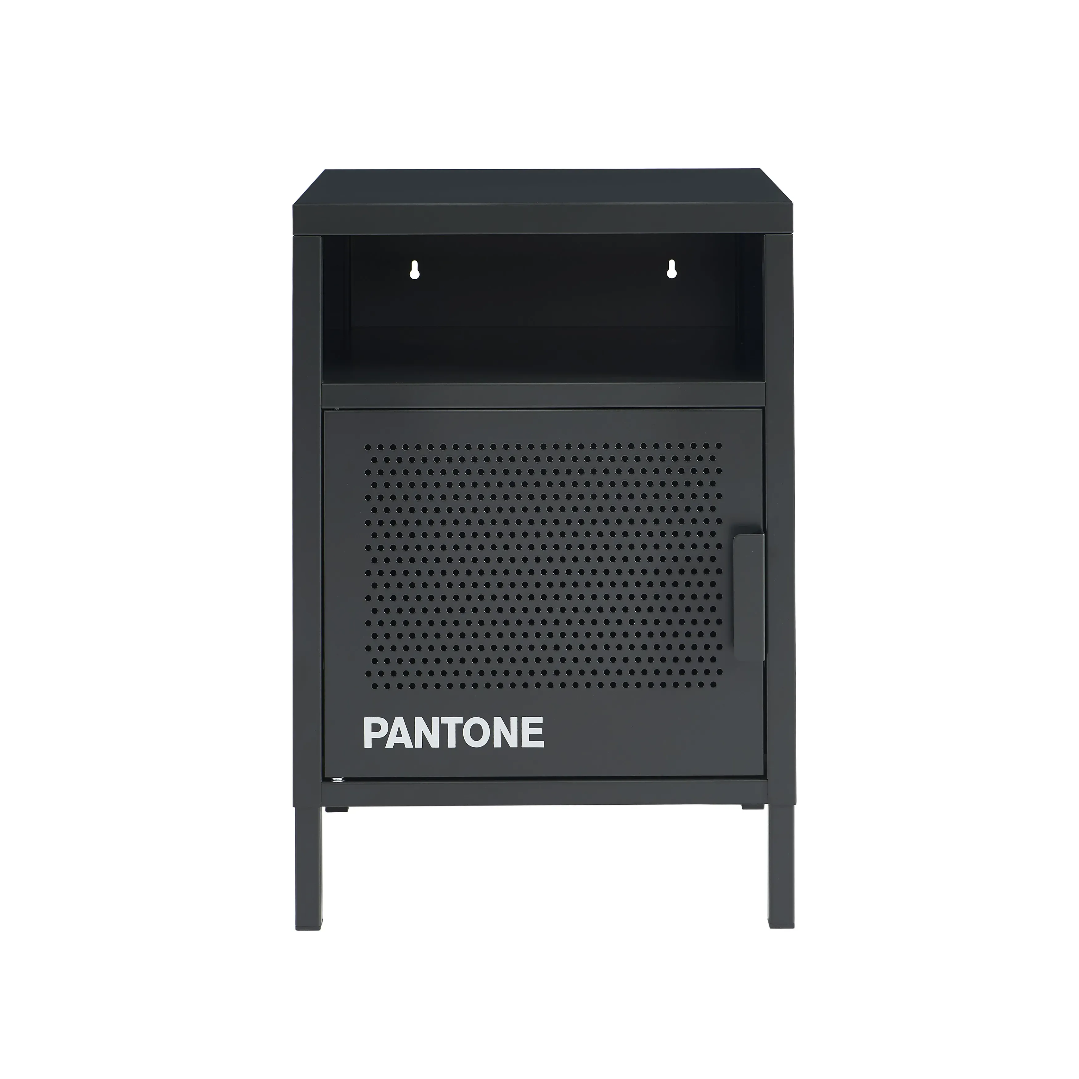 Table de chevet métal gris anthracite 40cm