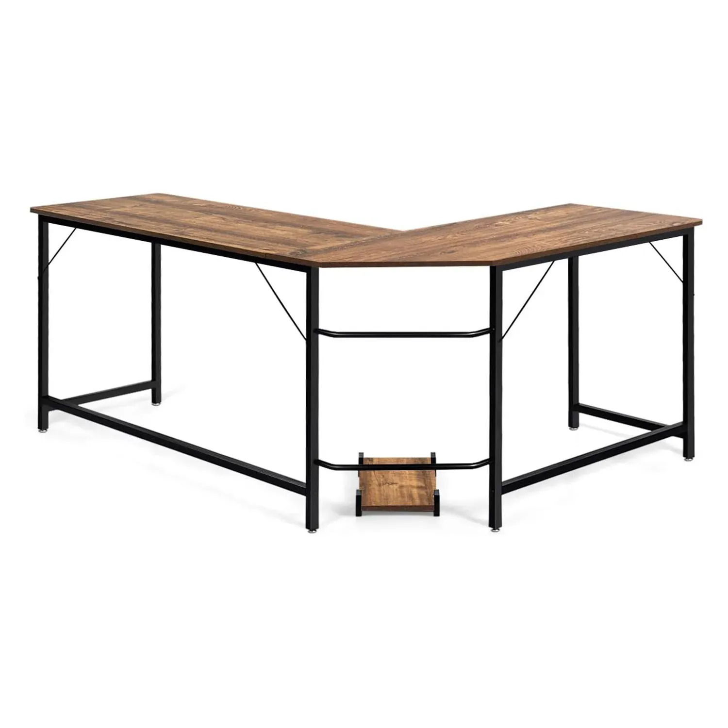 Bureau d'angle ordinateur marron 167,5x125,5x73,5cm