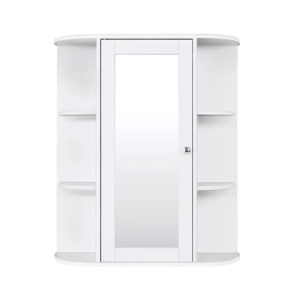 Meuble mural avec miroir de salle de bain blanc 65 x 17 x 63cm