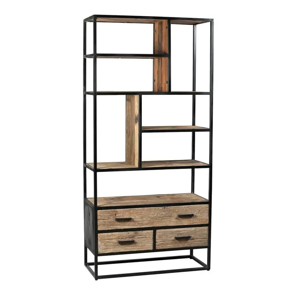 Etagère 3 tiroirs en teck recyclé et métal