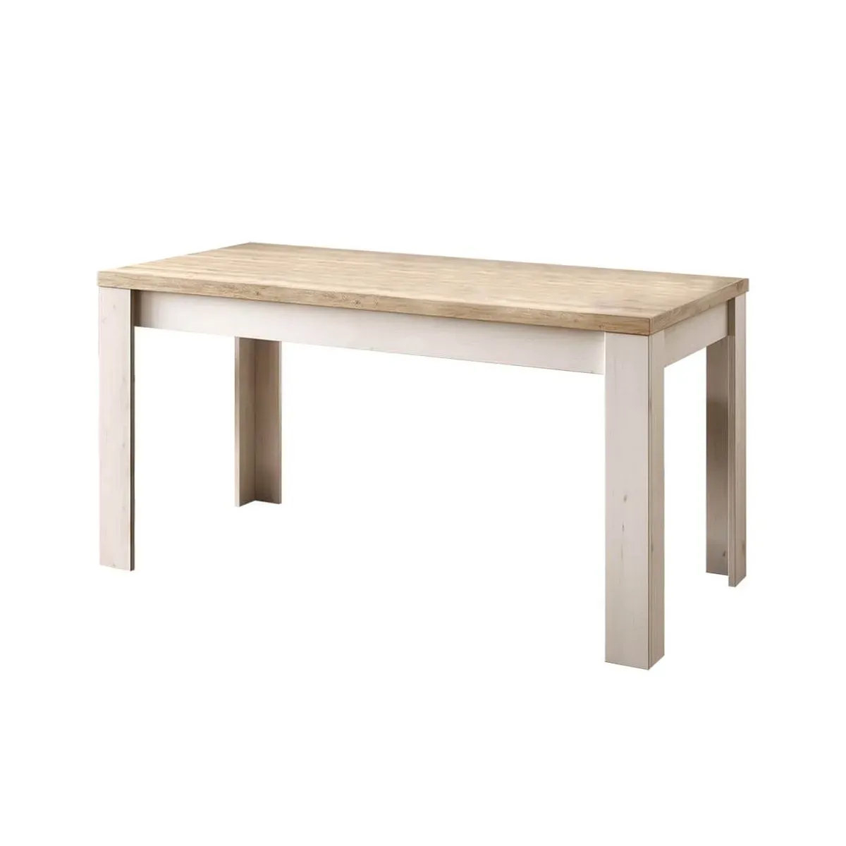Table  repas extensible aspect chêne blanchi et chêne clair