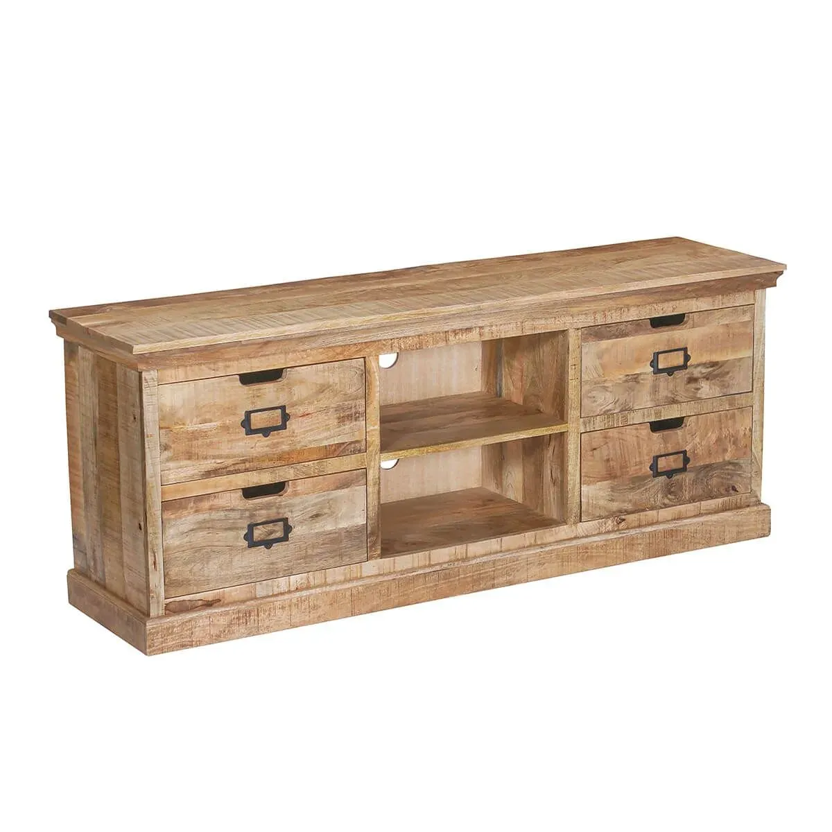 Meuble  tv en manguier 4 tiroirs et 2 niches