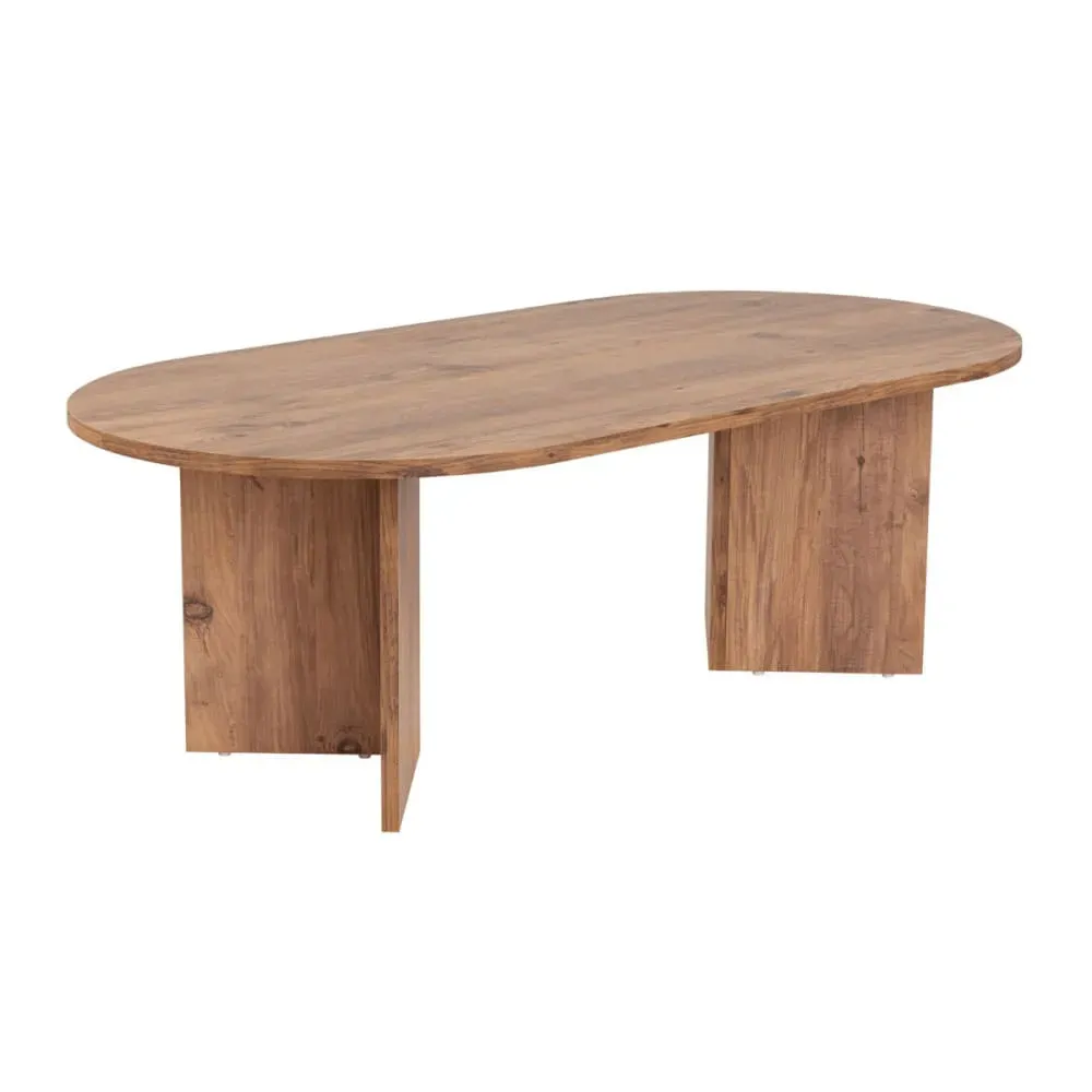 Table basse ovale - L119 cm - Effet Pin Atlantique