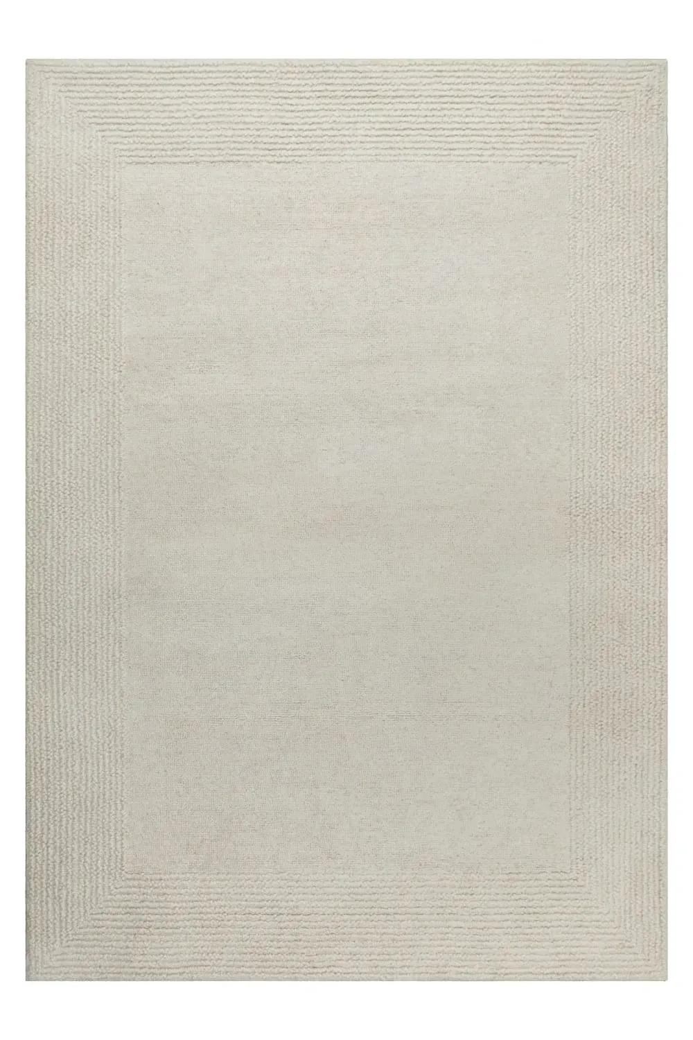 Tapis pure laine tufté main crème 70x140