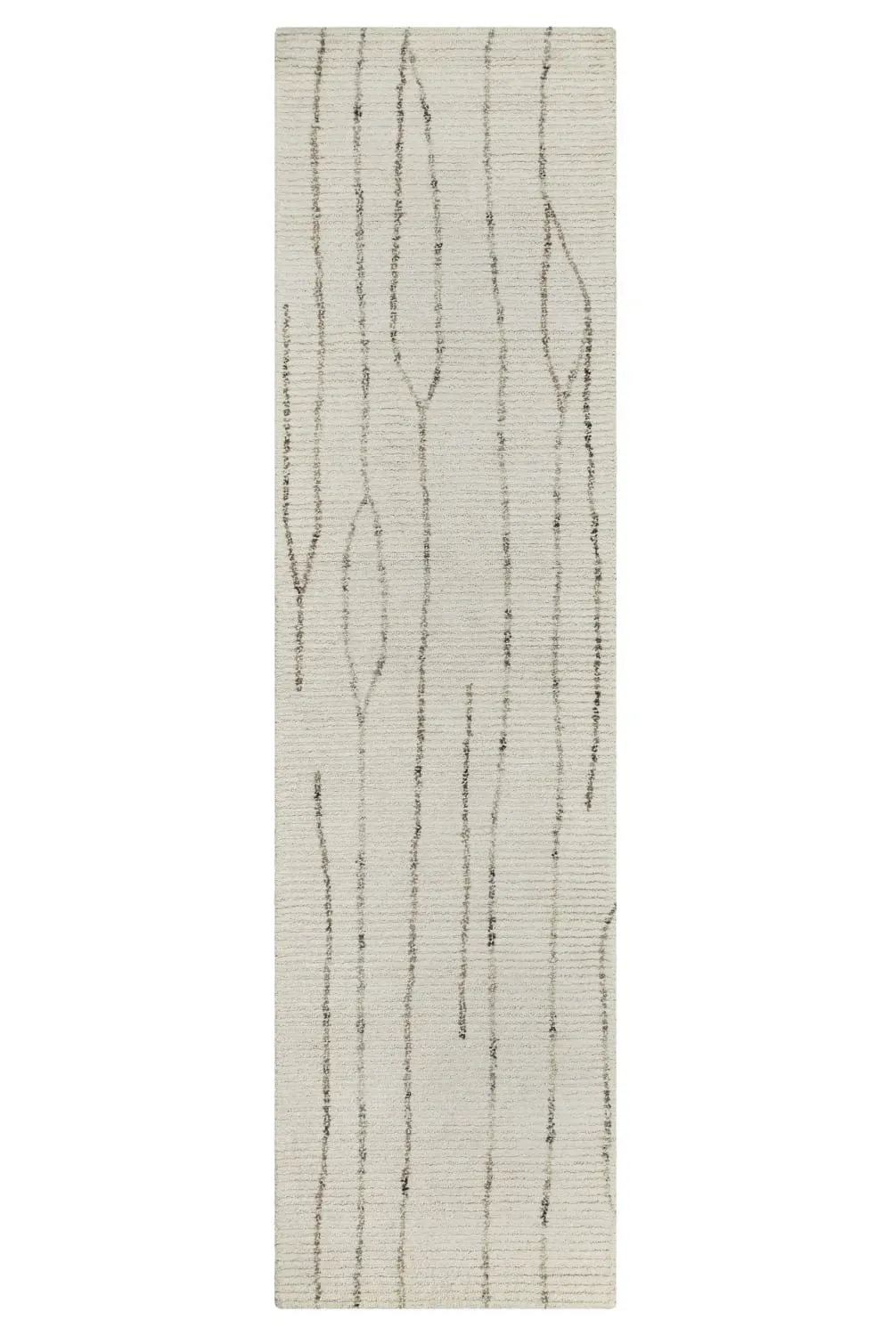 Tapis pure laine tufté main crème 80x300