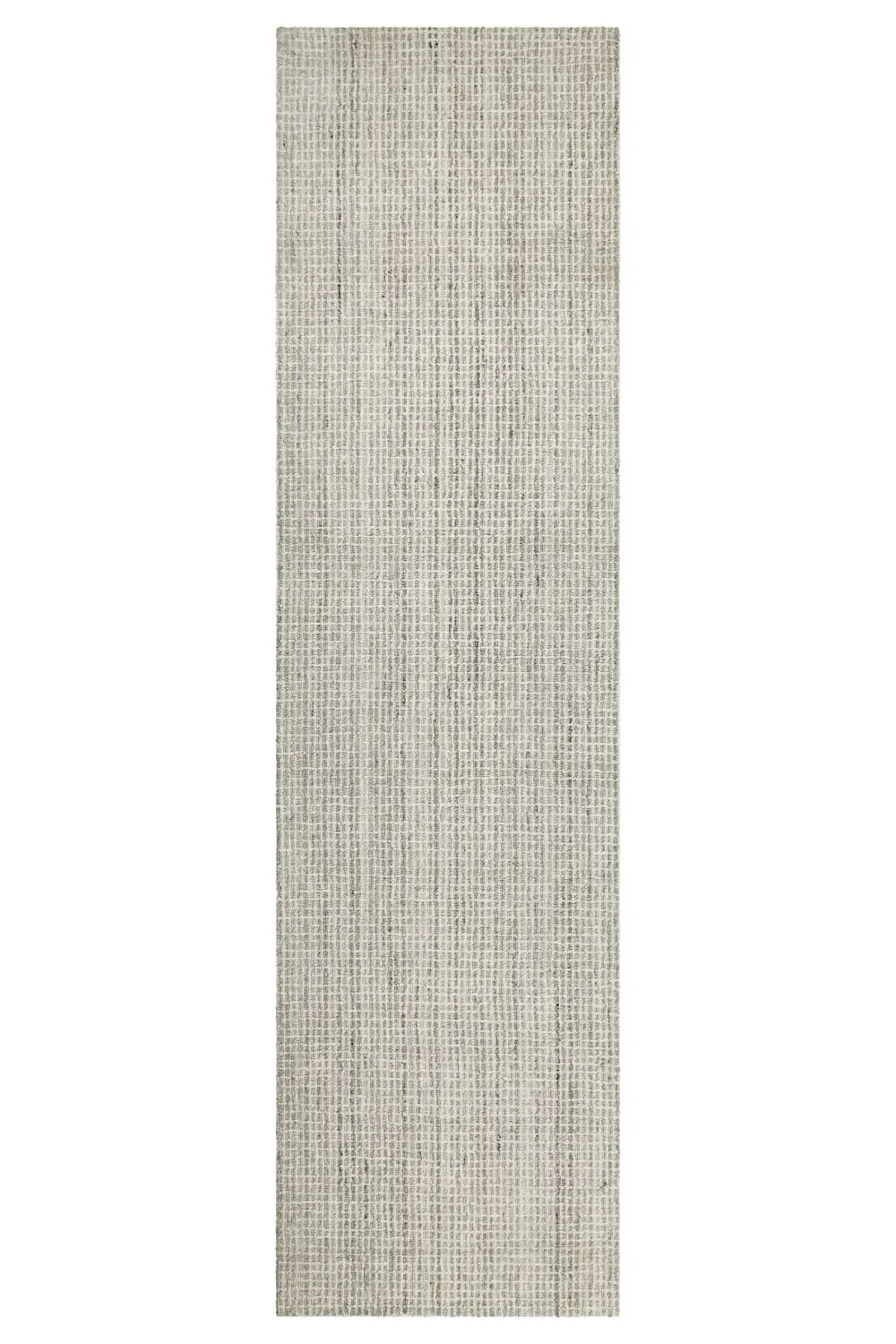 Tapis pure laine tufté main gris clair 80x230