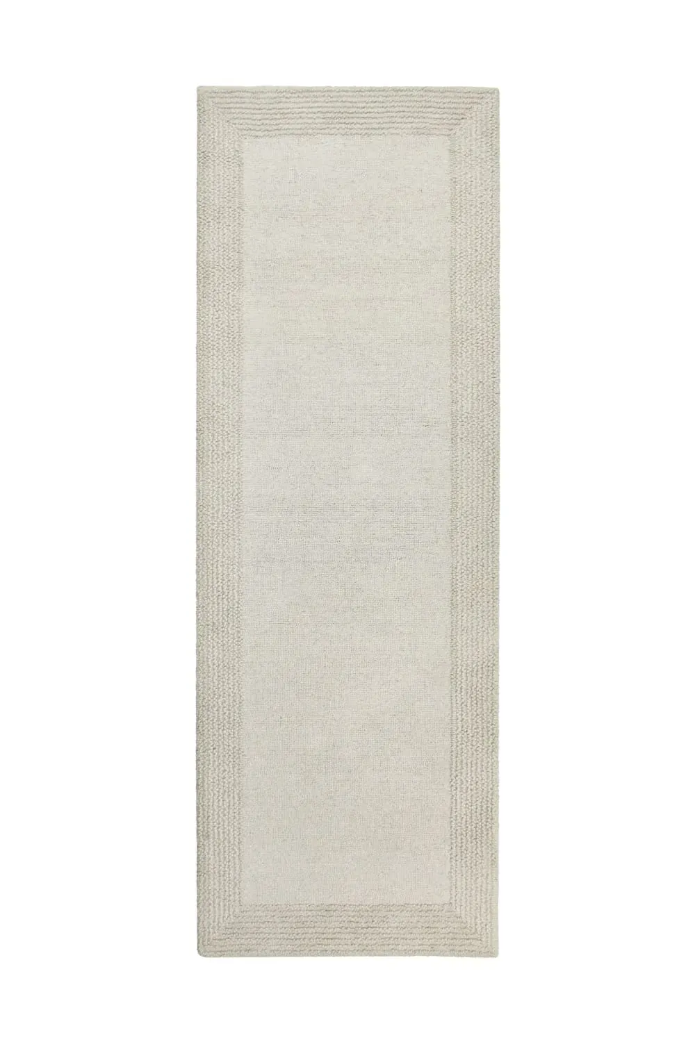 Tapis pure laine tufté main crème 80x230