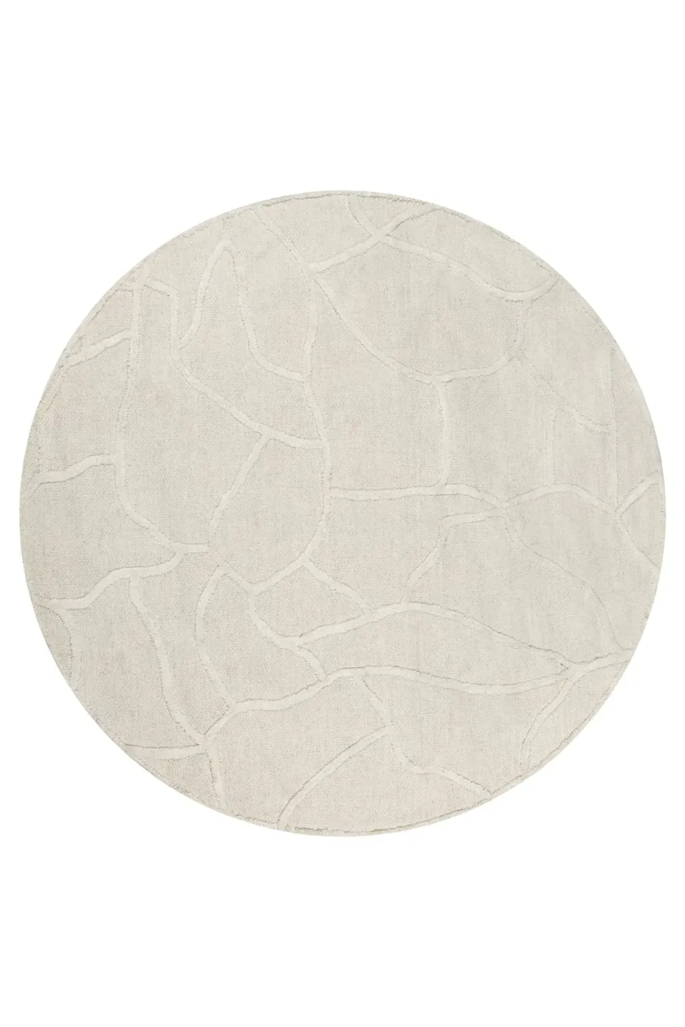 Tapis  rond tufté main crème 200 cm