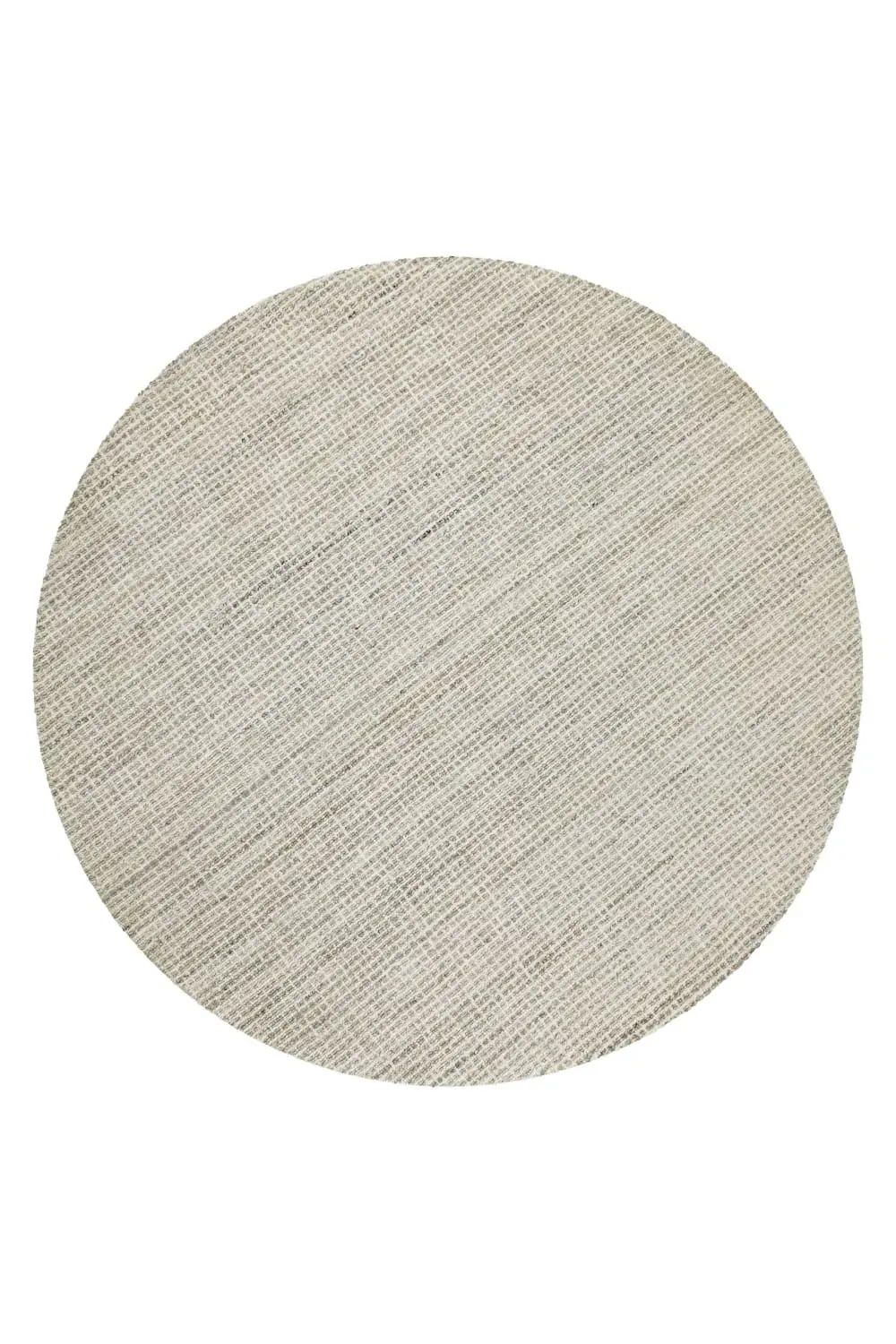 Tapis rond laine et polyester tufté main crème 180 cm