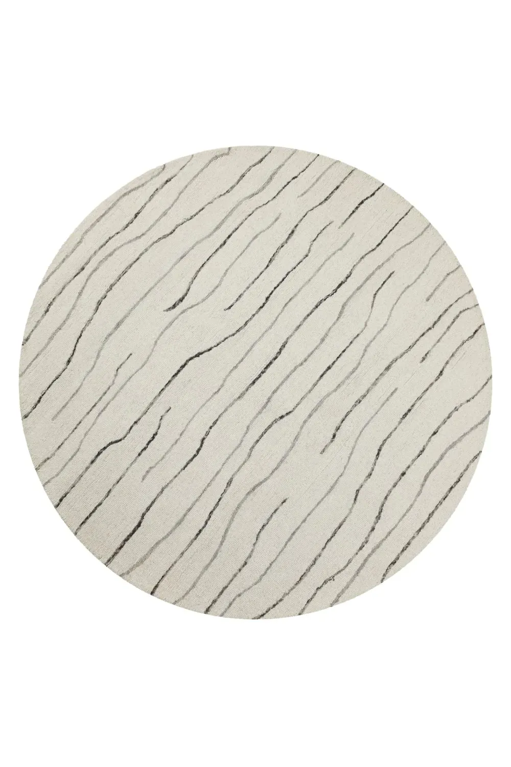 Tapis rond pure laine tufté main crème 180 cm