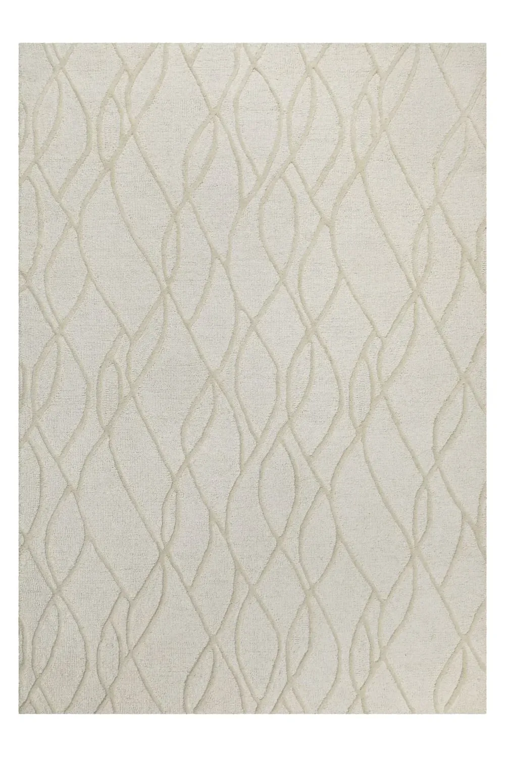 Tapis pure laine tufté main crème 40x60