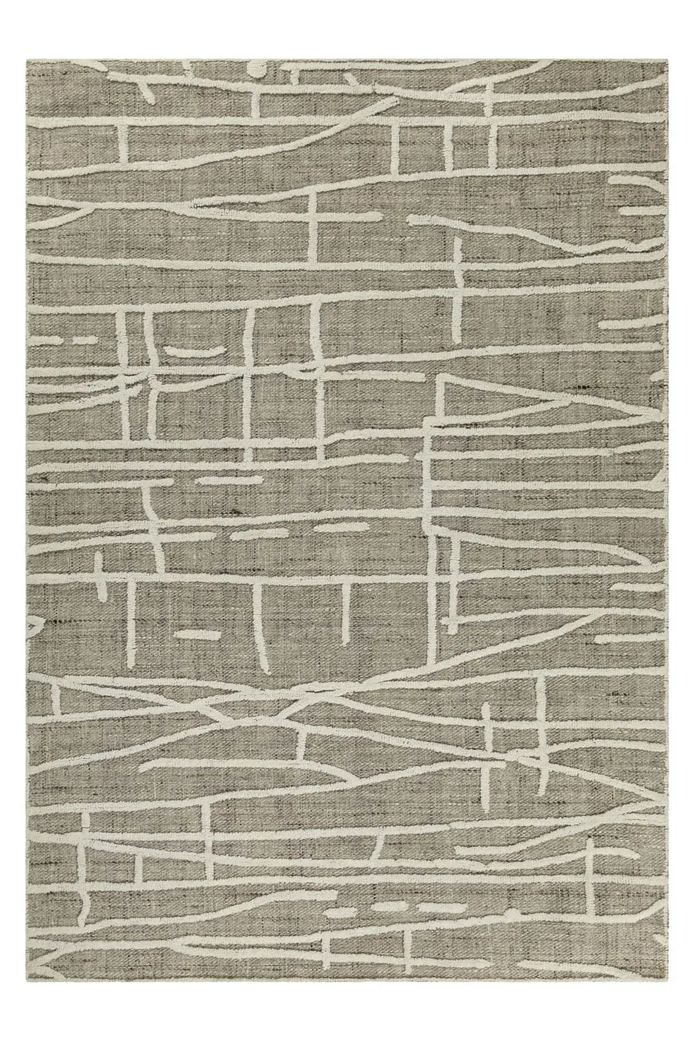 Tapis  tufté main beige à relief160x230