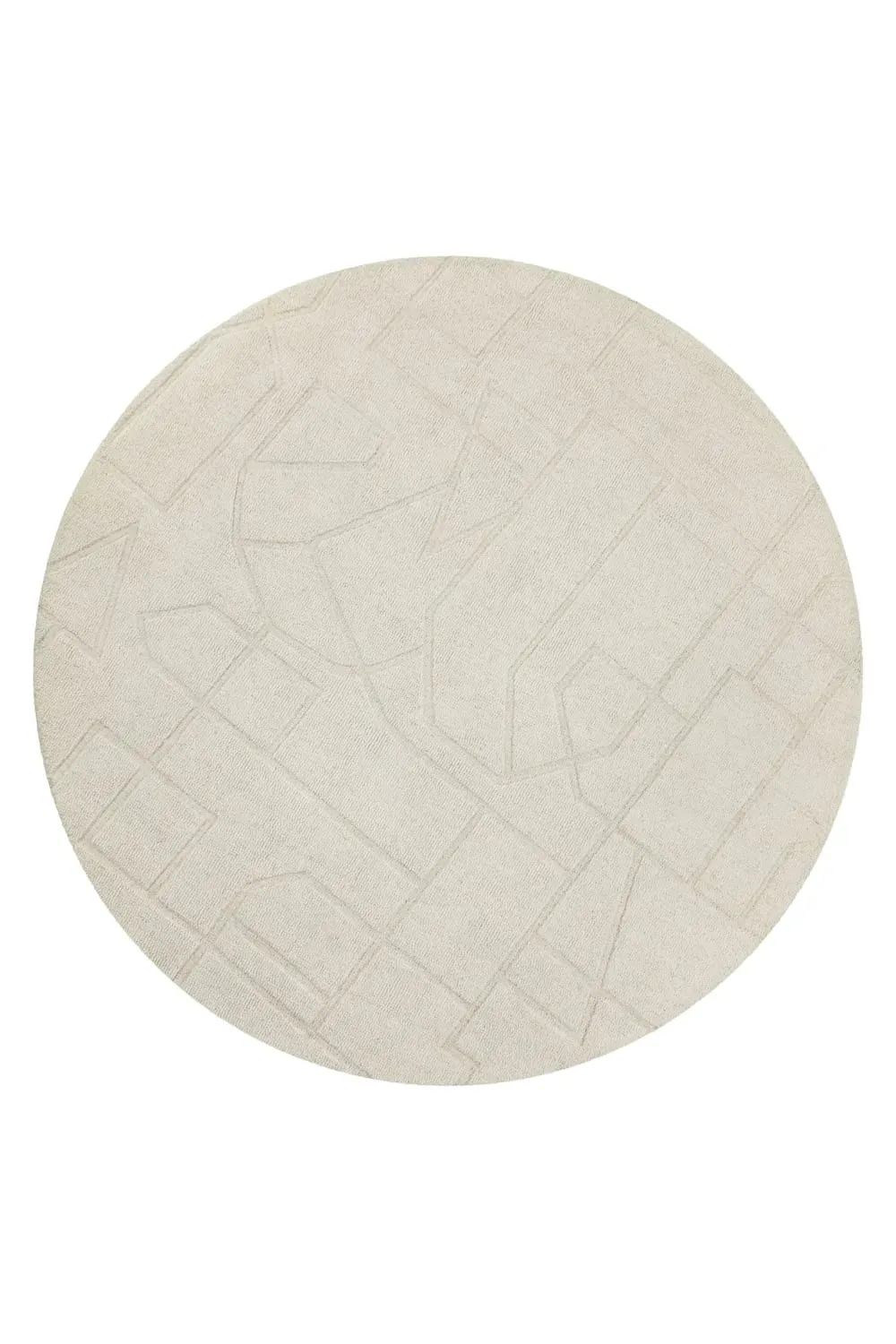 Tapis  rond tufté main crème 200 cm