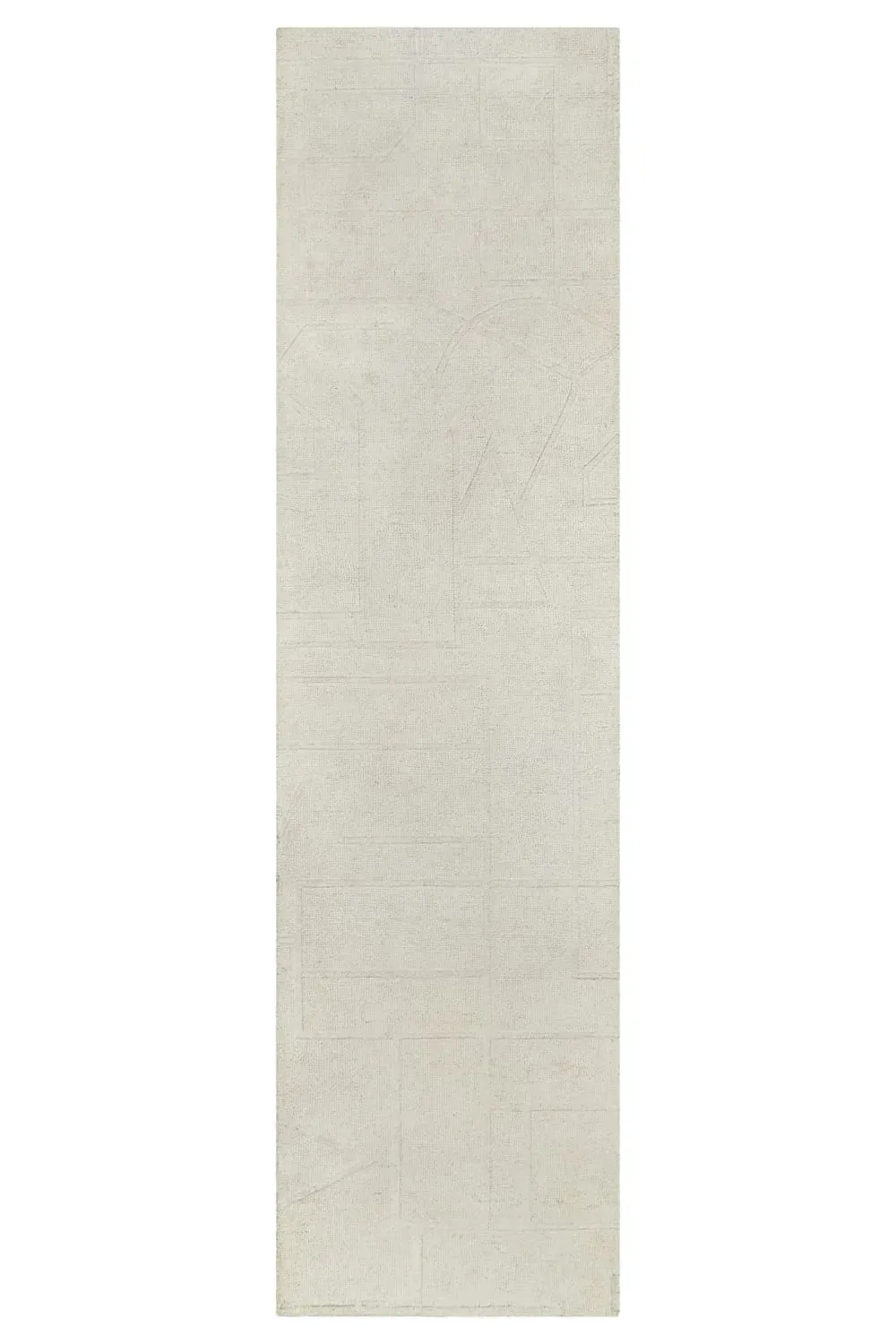 Tapis  tufté main crème 80x300