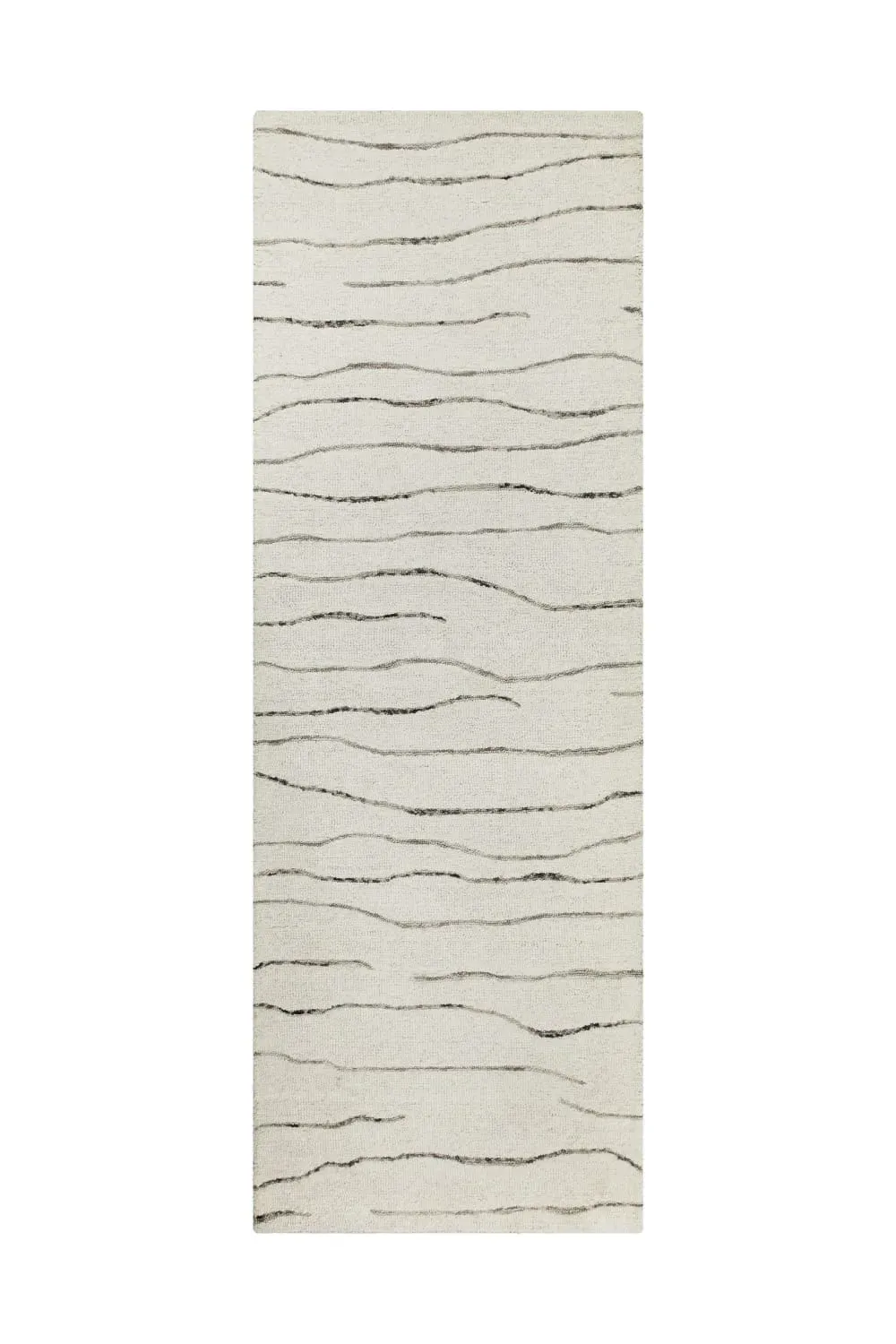 Tapis pure laine tufté main crème 80x230