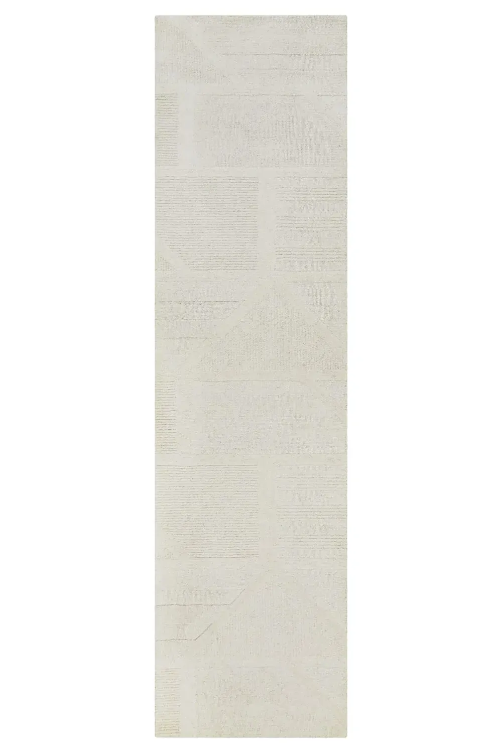 Tapis pure laine tufté main crème 80x300