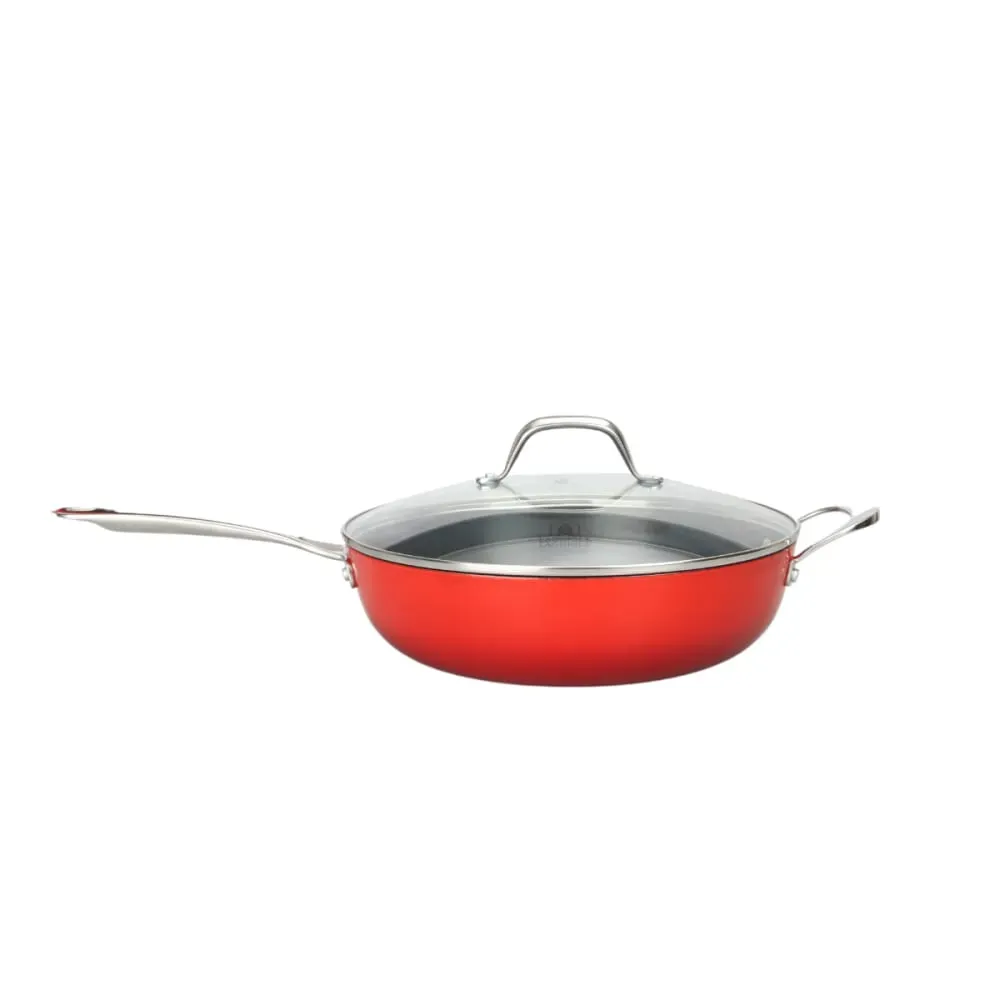 Sauteuse rouge en fonte 28cm