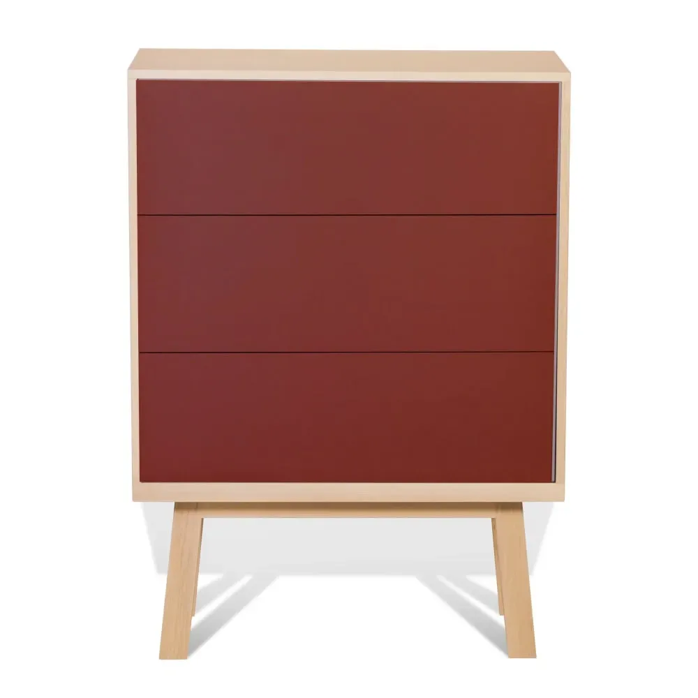 Commode 3 tiroirs de 90 cm de large, en frêne