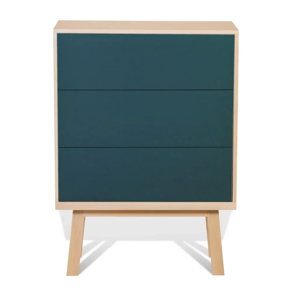 Commode 3 tiroirs de 90 cm de large, en frêne