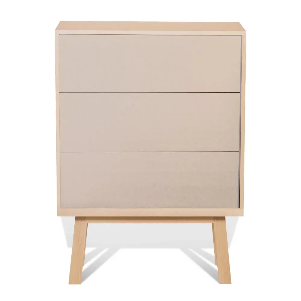 Commode 3 tiroirs de 90 cm de large, en frêne