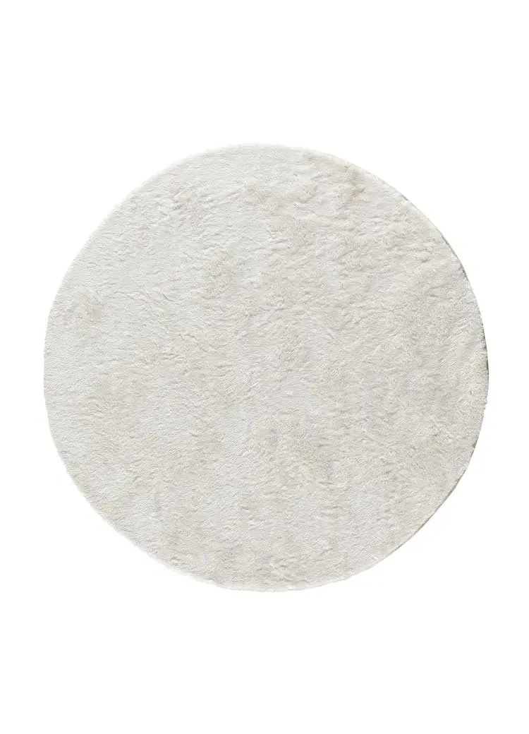 Tapis rond shaggy blanc  120x120 cm