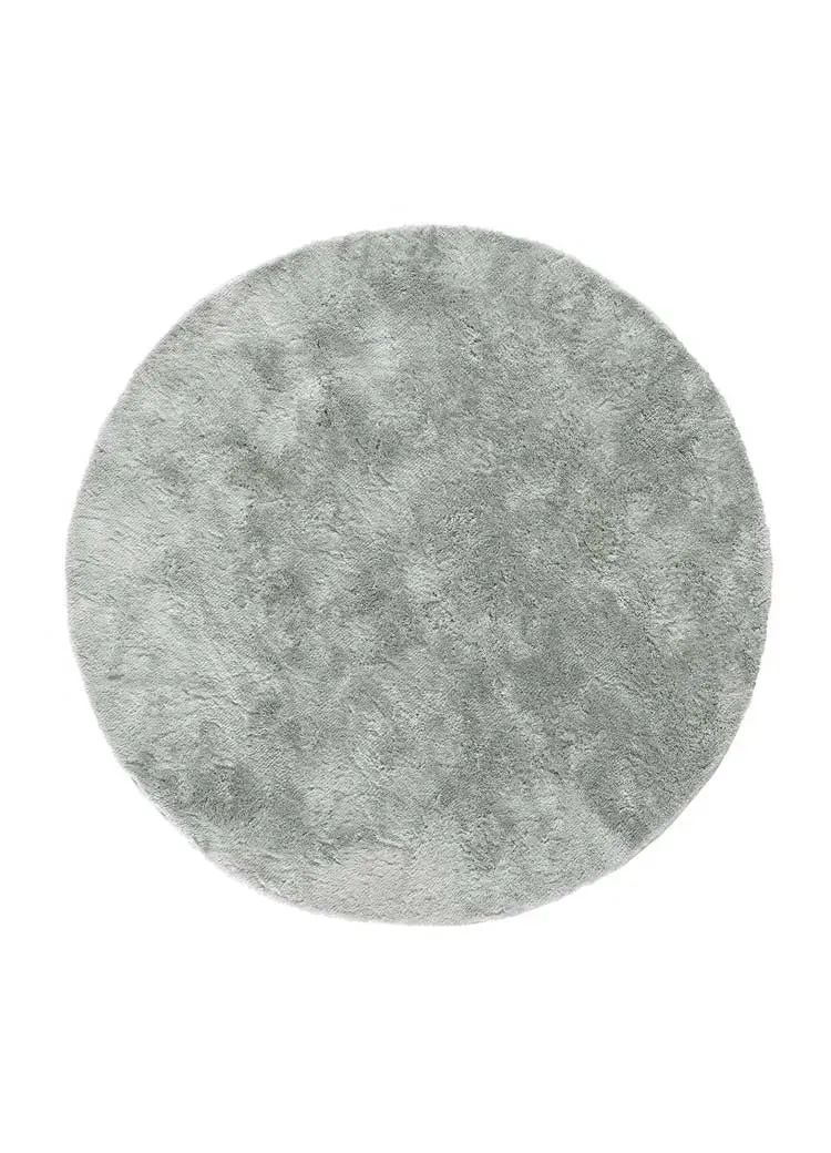 Tapis rond shaggy argent  120x120 cm