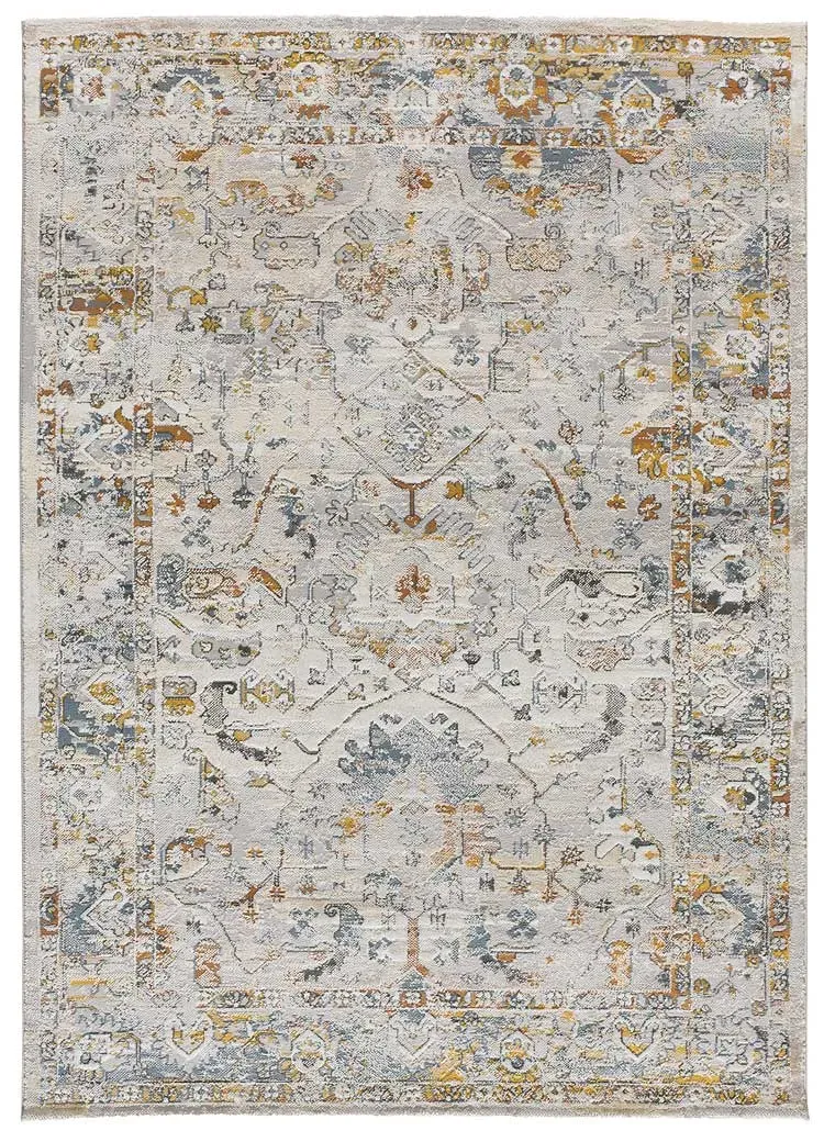 Tapis vintage beige/rouille/bleu 154x230 cm