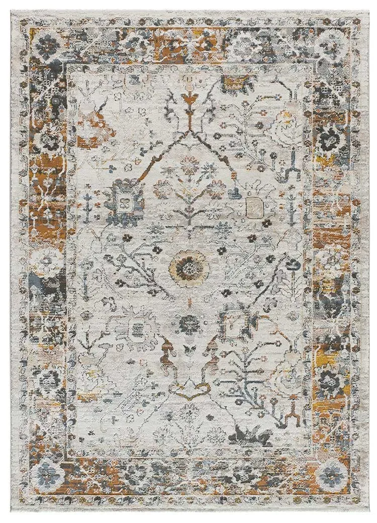 Tapis vintage beige/rouille/bleu 115x170 cm
