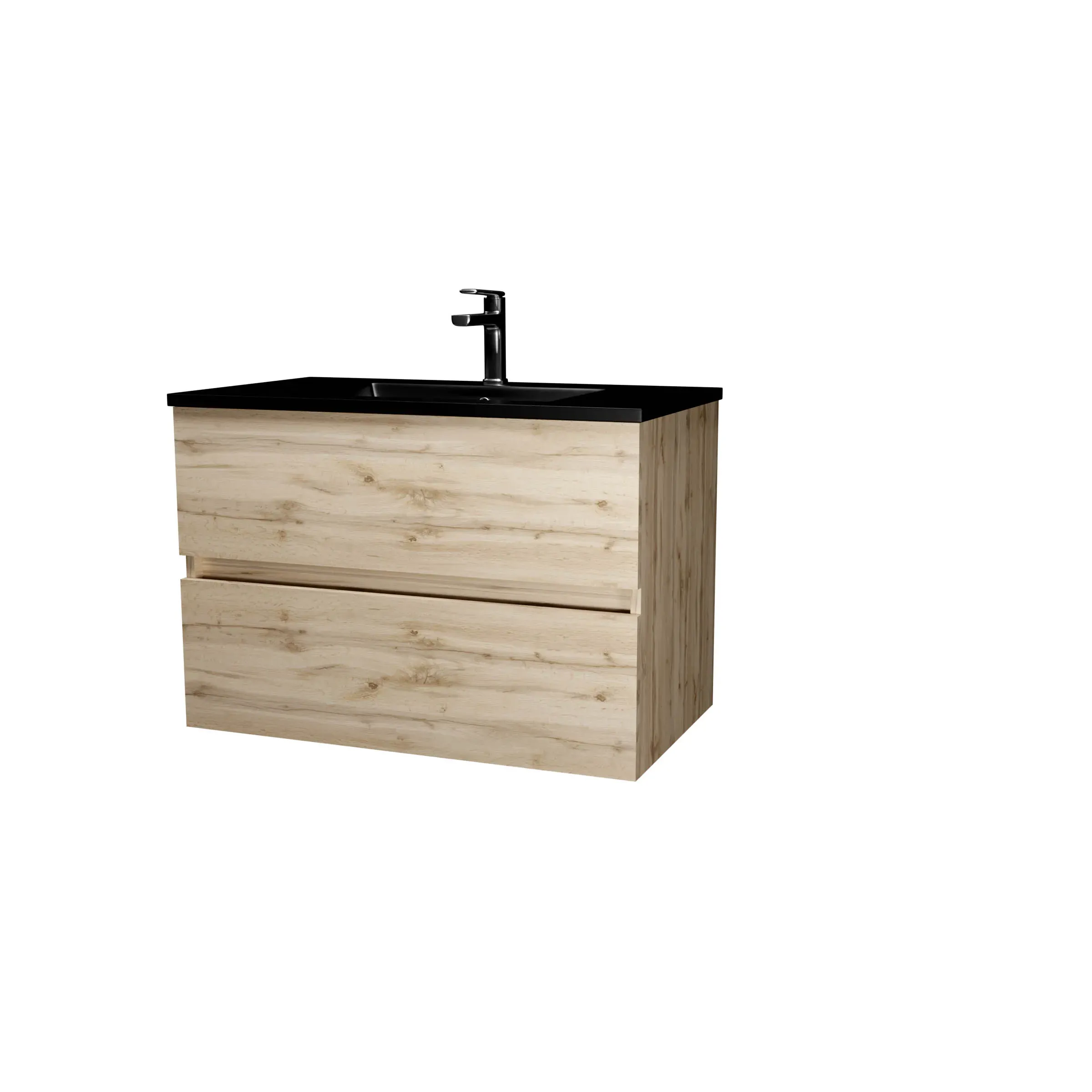 Meuble de salle de bains effet bois marron - 80 cm