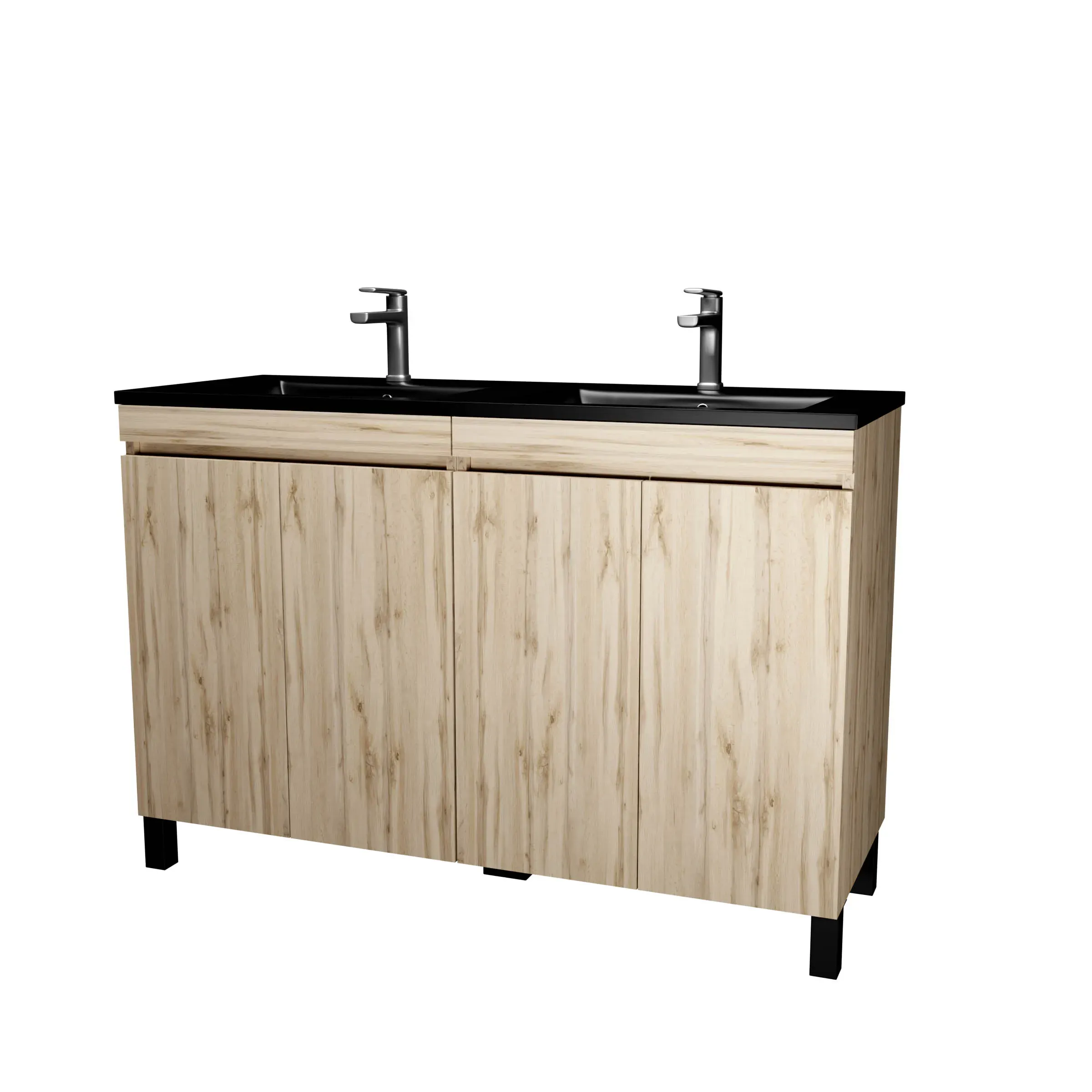 Meuble de salle de bains effet bois marron - 120 cm