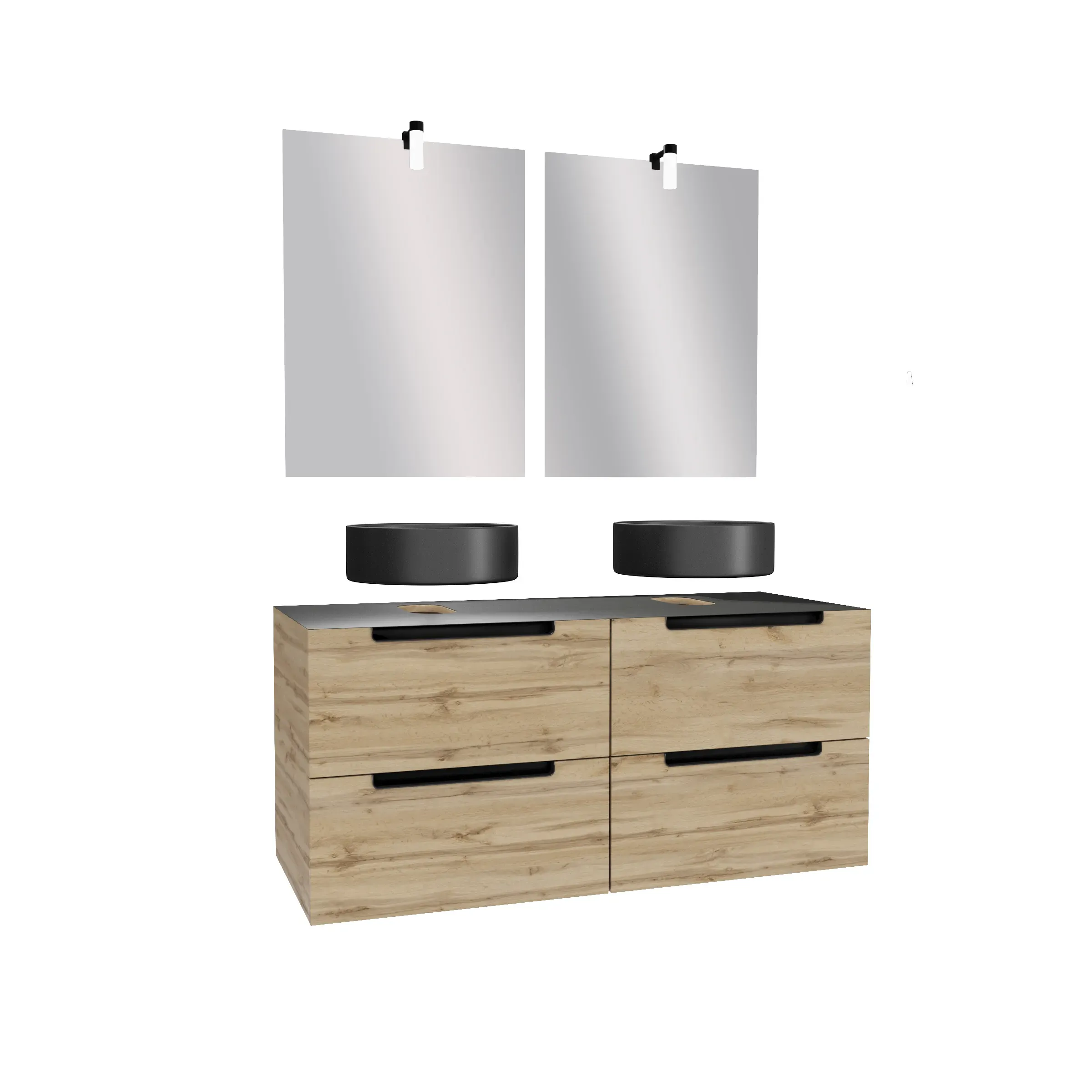 Meuble de salle de bains effet bois marron - 120 cm