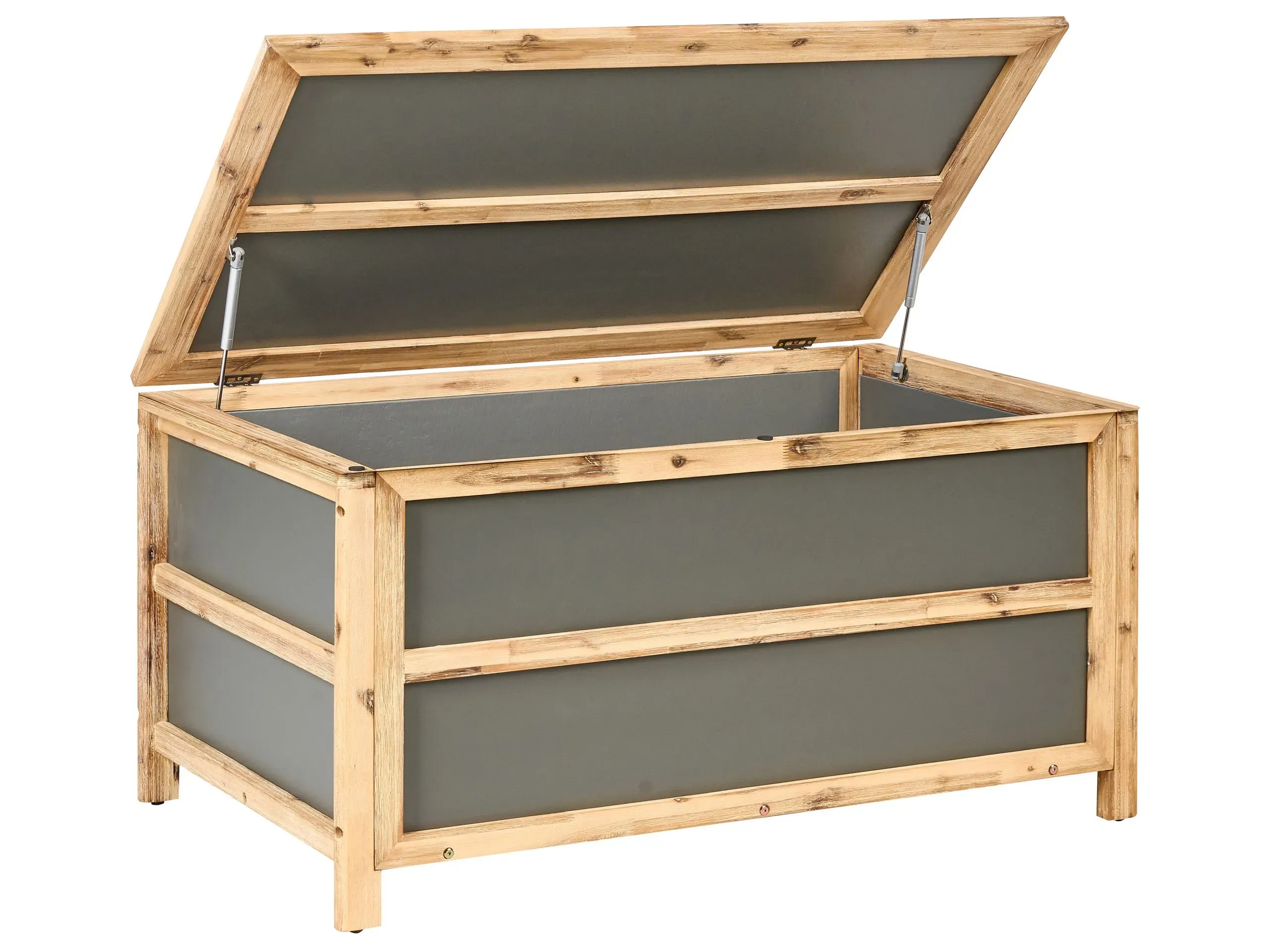 Coffre de rangement béton 121 cm 72 cm gris