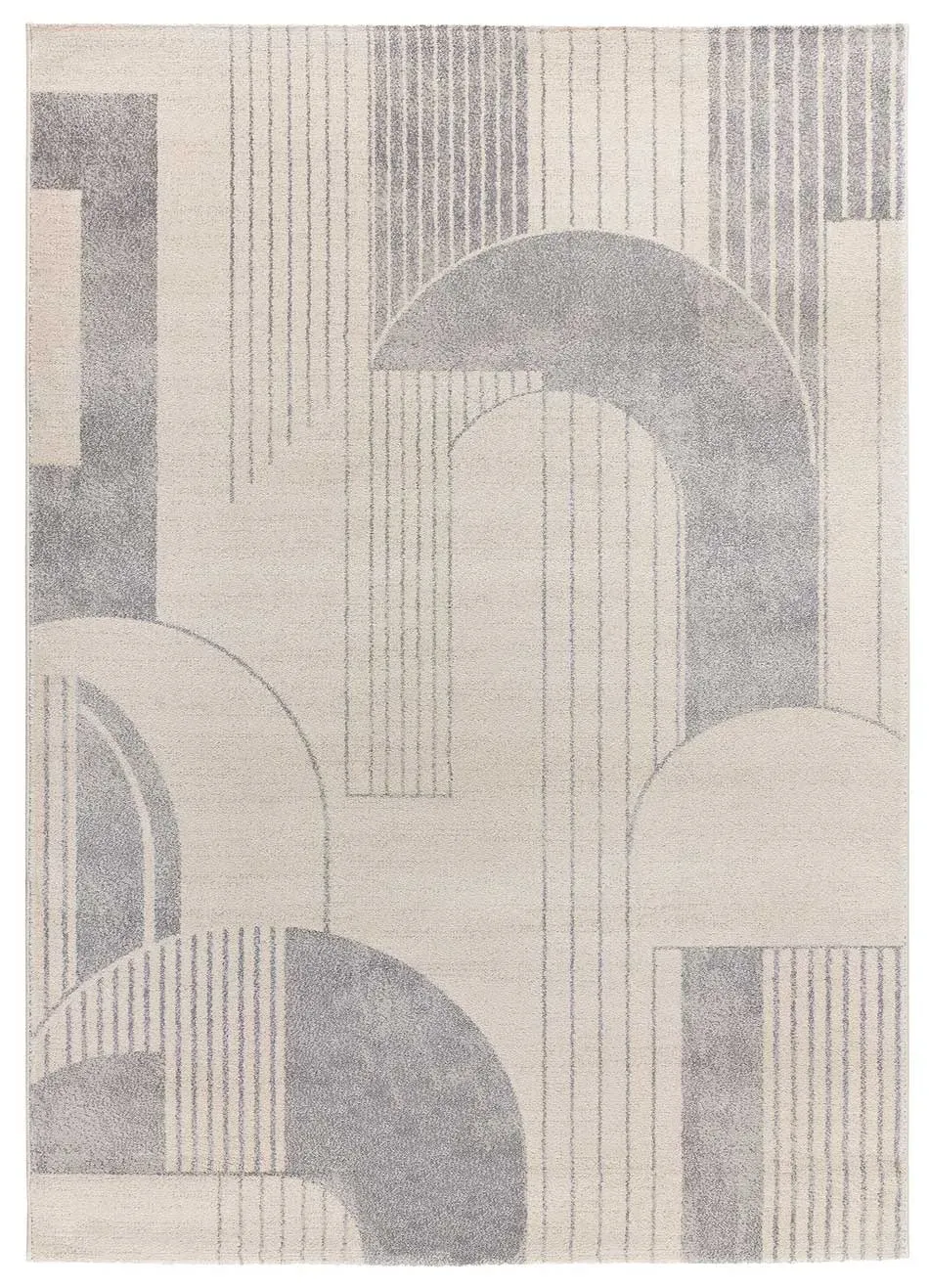 Tapis géométrique crème/gris 133x190 cm