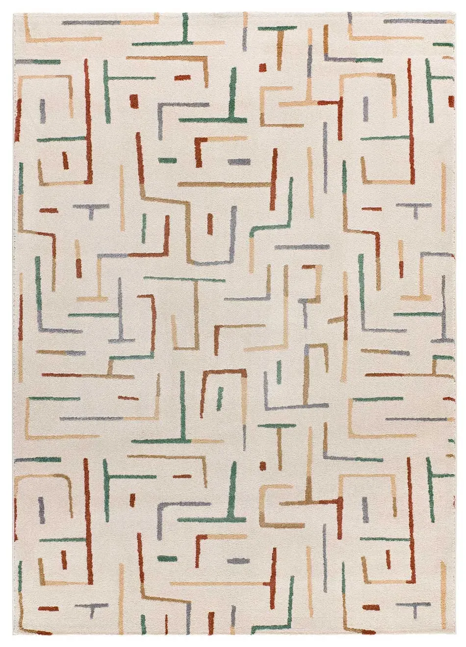 Tapis géométrique beige/multicolore 80x150 cm
