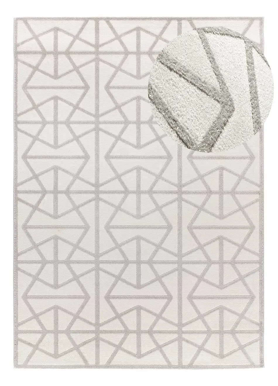 Tapis à relief blanc/gris 80x150 cm